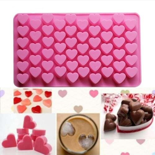 55 Holes Non-stick Silicone Chocolate Cake Love Heart Shaped Mold Bakeware Baking Jelly Ice Heart Mould