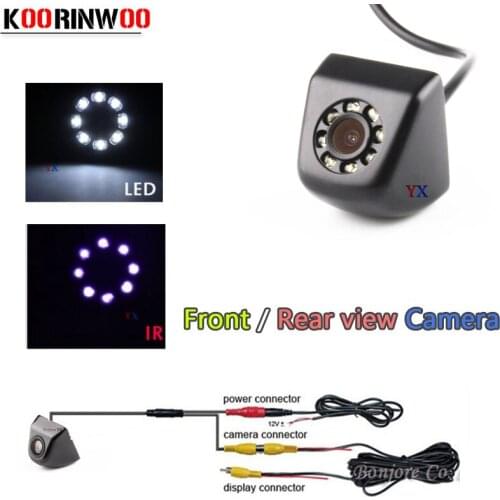 Koorinwoo Univeral Parking Front Form Cam Car Rear view Camera Night vision Reverse Camera Reversing parking System video 12V