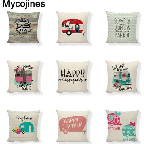 Car Travel Cushion Covers 45cm Linen Material Touring Car Throw Pillow Cases Decoration For Home Garden Pillowcases Child Gift