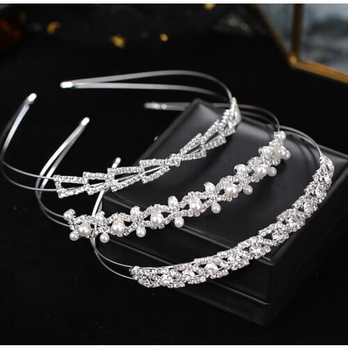Shiny Luxury Rhinestone Hair Band Headband Pearls Hair Hoop Hair Accessories For Women Girl Headbands Hold Ornaments