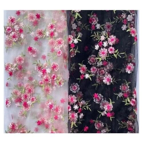 DIY childrens mesh embroidery lace wedding dress lace cloth Seven Star plum blossom embroidery