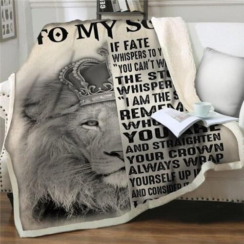 Express Love To My Son Velvet Plush Blankets Bedspreads for Kids Sherpa throw Blanket Couch Quilt Cover Travel Gift Home Textile