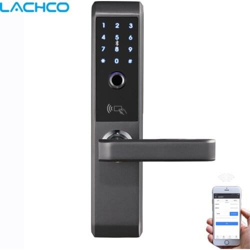 LACHCO 2021 Bluetooth Electronic Door Lock With APP / Biometric Fingerprint / Card / Password / Key Unlock Smart Lock A2S2101