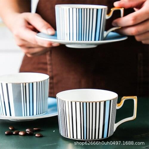 European bone China ceramic coffee cup set creative coffee cup and saucer spoon with iron shelf