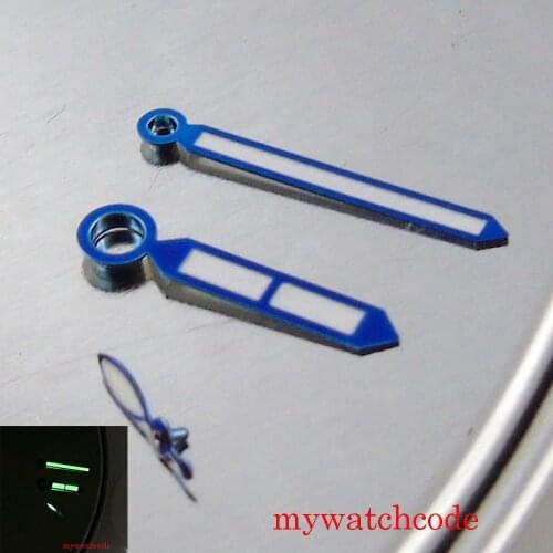 Blue Edge White Color Watch Hands Needles For ETA 6497 6498 ST 3600 Hand Winding Movement Green Luminous