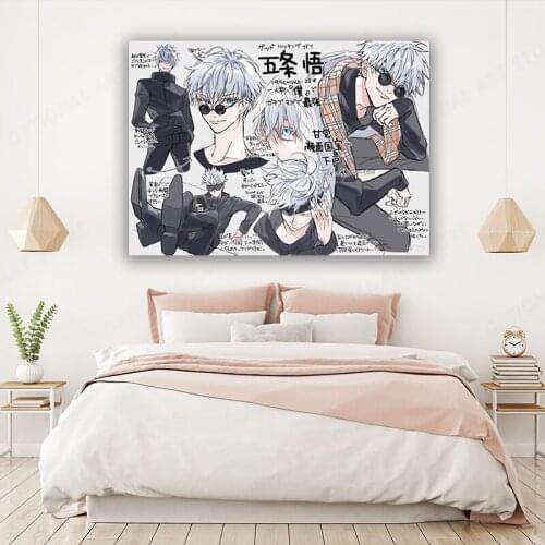 Gojo Satoru Jujutsu Kaisen Anime Canvas Painting Decor Wall Art Bedroom Home Living child boy Room Decoration Prints Poster