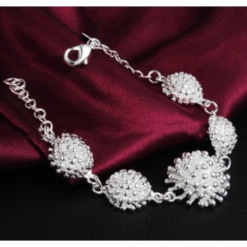 Hot 925 Sterling Silver fine Fireworks Chain Bracelets for Women Fashion Wedding Party Christmas Gifts Popular brands Jewelry