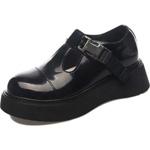 White Small Leather Shoes Lolita Retro Round Head Mary Jane Womens Oxfords Thick Soled Fashion All-Match Casual Martin Shoes