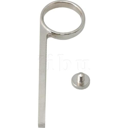 Yibuy 82mm Length Bb Copper Slide Finger Ring Trumpet Valve Slide Finger Ring for Trumpet Parts Accessories Silver