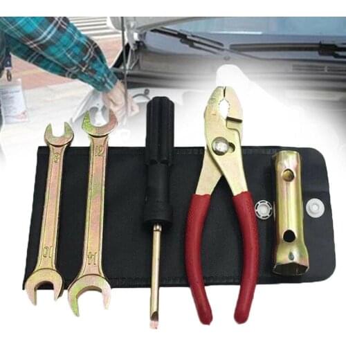 5 Pcs/set Motorcycle Repair Tool Set Pliers Wrench Plug Motorcycle Spark Tool Screwdriver Kit Tool Sleeve Accessories C0Y5
