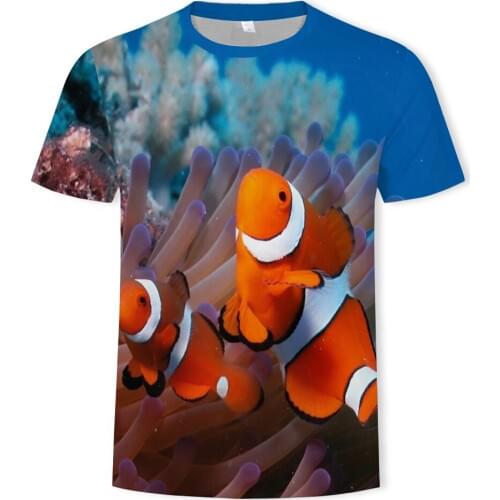 2018 New Hd Digital Leisure 3d Printing Fish T -Shirt Men Fishing T -Shirt O Collar Jacket T -Shirt Interesting Fish T -Shirt