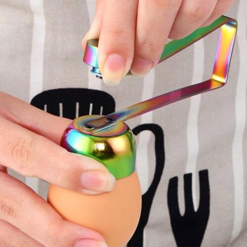 C1FA Stainless Steel Egg Topper Cutter Shell Opener Boiled Raw Egg Open Scissors Tool High Practicality and Cost Performance