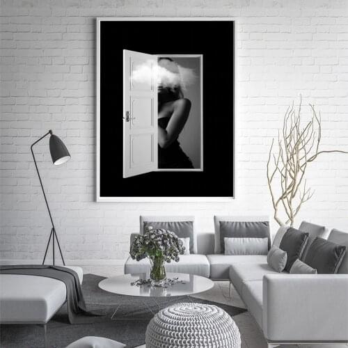 Nordic Posters And Prints Black White Figure Painting Lips Wall Art Canvas Painting Wall Pictures For Living Room Quadro Decor