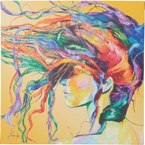 Portrait contemporary art Colorful Oil paintings Windswept Hand painted on canvas High quality wall decor