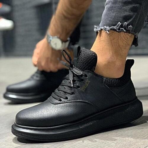 Knack Daily Shoes 055 Black (Black Base) mens Seasonal Comfortable Orthotic Insole Sneaker Spring and Summer Fashion Sport Lace-Up