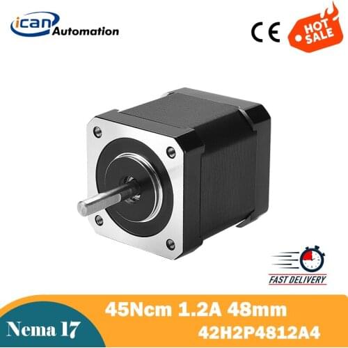ICAN Nema17 42mm Stepper Motor 0.45Nm 45Ncm 42H2P4812A4 Bipolar Stepper Motor