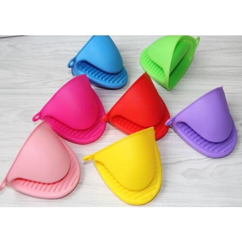 100pcs new Food grade Heat Resistant Microwave cooking tools Silicone Oven Mitt Cooking Pinch Grips Skid Silicone Pot Holder
