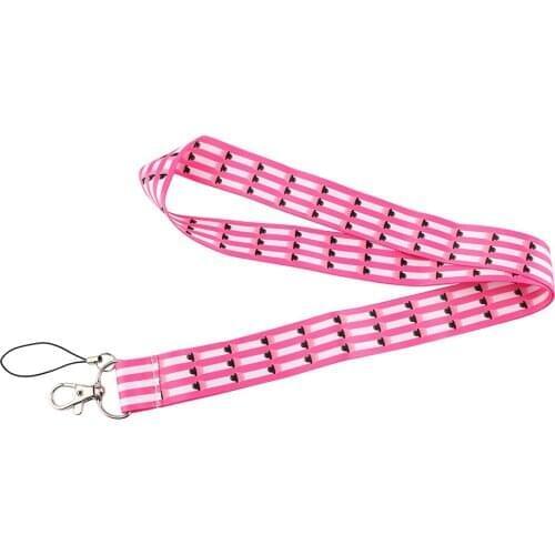 12pcs/lot E3364 Cartoon Pink Mushroom Lanyard For Keys Phone Strap Neck Strap Keychain Lanyard Badge Holder For mushroom Lover