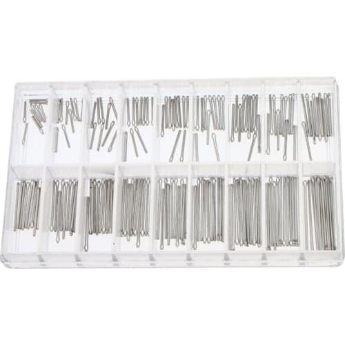 180 Pieces 18 Different Sizes Stainless Steel Link Cotter Pins Bar
