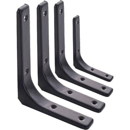 2pcs Shelf Brackets Thicken Iron L-Shaped Right Angle Corner Brace for Wall Hanging Furniture Connector Industrial Decorative