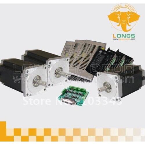 3Axis Nema 34 Stepper Motor 1600 oz CNC Router or Mill stepper motor driver DM860A controller DB25 --LONGS MOTOR