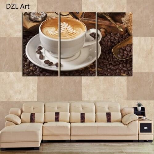 Unframed 3 Panels Coffee HD Canvas Print Painting On Canvas Prints Artwork Home Wall Decor Painting Canvas Picture