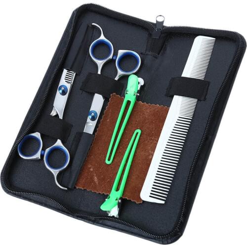 7pcs Professional Hair Scissors Shears Hairdressing Scissors Barber Thinning Scissors Hairdresser Razor Haircut with Comb