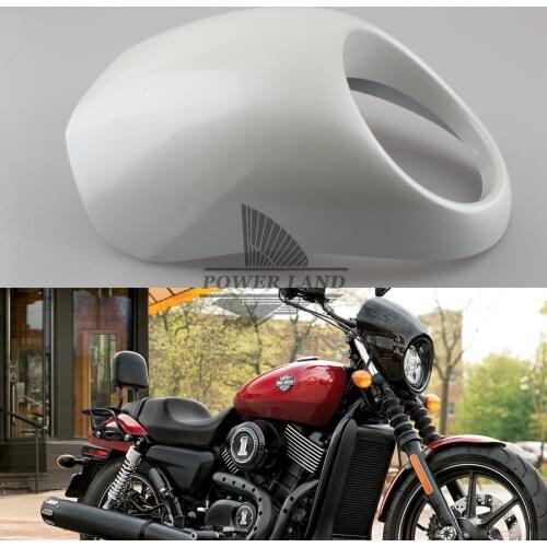White Headlight Fairing Mask With Hardware Front Fly Screen Racer Cowl Flyscreen Visor for Harley Sportster Dyna FX/XL