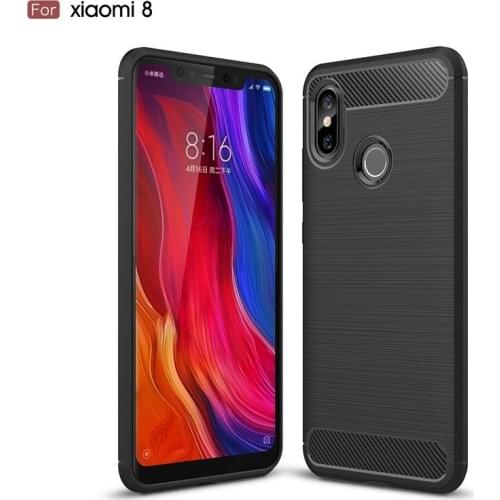 For Xiaomi Mi 8 Case Mi8 Cover Carbon Fiber Shockproof Case For Xiaomi Mi8 Silicone Protective Cover For Xiaomi 8 Case