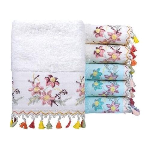 DowryWorld-6-Piece Diva Hand Face Towel Set %100 Cotton
