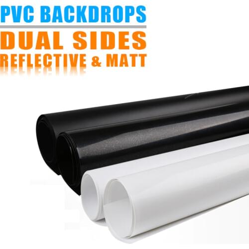 Dual Sides Matt and Reflective PVC Backdrops Solic Color Pure Black White Inverted Filter Reflection Effect Washable Dustproof