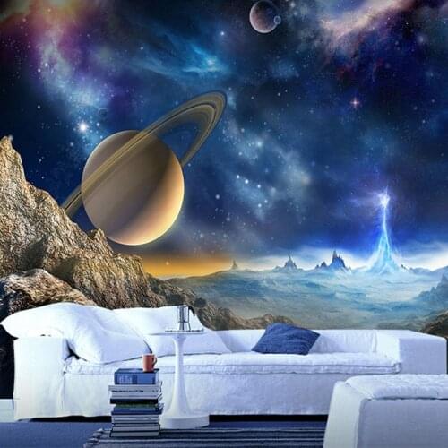 Photo Wallpaper 3D Stereo Cosmic Planet Mural Wall Cloth Living Room Childrens Kids Bedroom Backdrop Wall Covering Home Decor