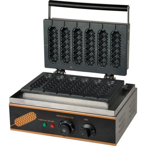 Hot Sale 6pcs 110V 220V Electric Commercial Use corn dog waffle maker,waffle hot dog maker