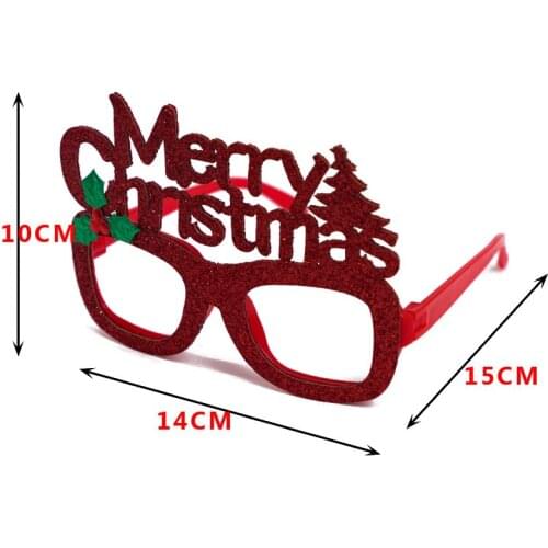 New Year Glasses Gifts Merry Christmas Eve Decorations Party Home Ornaments Decor Xmas Tree Santa Claus Deer Snowman Decoration