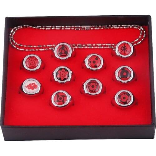 Anime Shippuuden Cosplay Sharingan Akatsuki Jewerly Rings for Men Women Hatake Kakashi Uchiha Sasuke Role Play Ring Props