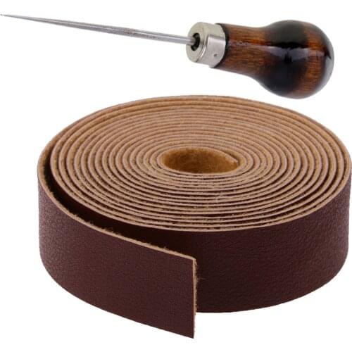 10 Meters 20mm Leather Strap Leather Craft & Stainless Steel Awl For Belt Bag Leathercraft Accessories