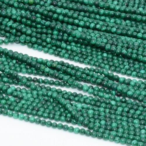 Natural Malachite Loose Round Beads 2mm