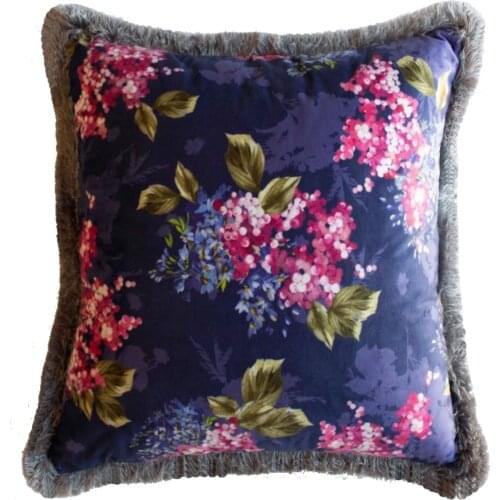 Square Pillowcase And Pillow Inside 450x450 Zippered Mimosa Flower Velvet Fabric Frilly Models Decorative Sofa Home Cushions