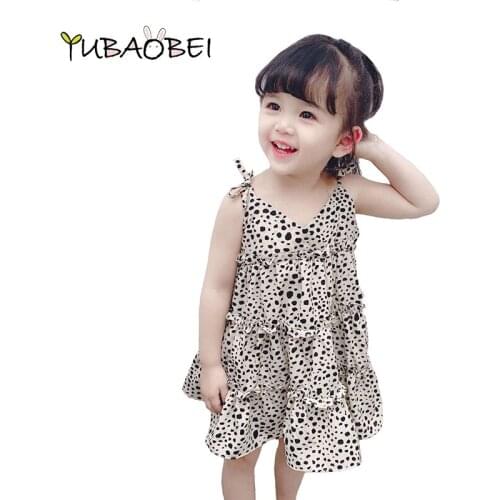 Baby Girl Fashion Clothing Summer Childrens Leopard-print Sleeceless Dress Girl Bohemian Cute Dress Best Of Party Kids Clothes