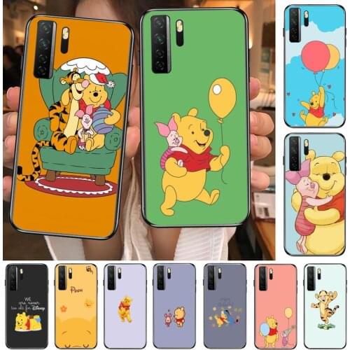 Winnie Pooh Black Soft Cover The Pooh For Huawei Nova 8 7 6 SE 5T 7i 5i 5Z 5 4 4E 3 3i 3E 2i Pro Phone Case cases