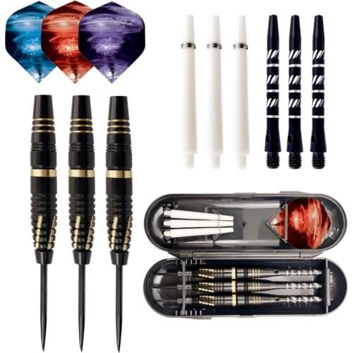 New Arrival Professional Archer 23 Grams Steel Tip Darts Black Brass Barrels Set