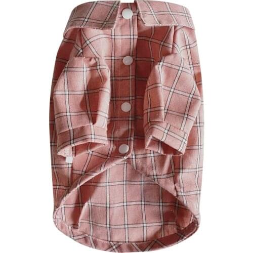 Dogs clothes Pet Casual Plaid Printed Shirt Teddy Chihuahua Corgi Dog Clothes Small Dog Spring and Summer Cat Shirt