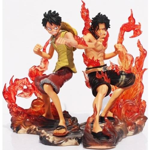One Piece Luffy VS Ace 2pcs/set Japanese Anime Cartoon 2 Years Later PVC Action Figure Toys Dolls15CM