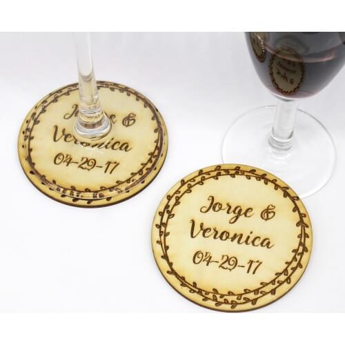 Personalized Wedding Wooden Custom Coasters, Personalized Coasters,Engraved Coasters,Wedding Gift Coasters