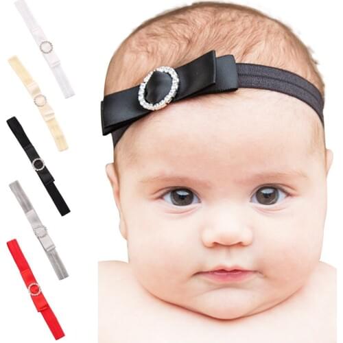 Baby girl headband Infant hair accessories cloth Tie bows newborn tiara headwrap Gift Toddlers bandage Ribbon crystal Headwear