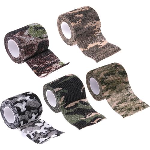 Tactical Camo Tape Self-Adhesive Camouflage Tape Outdoor Hunting Shooting Stealth Tape Rifle Gun Stretch Wrap Cover