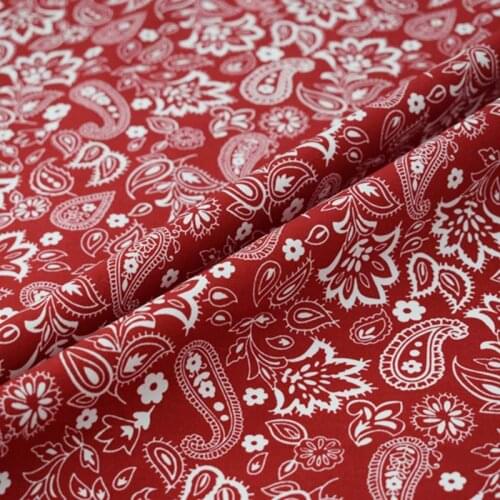 Red bottom paisley pure cotton fabric for dress shirt bazin riche vestidos tissu telas por metro african tissus stoffen tecidos