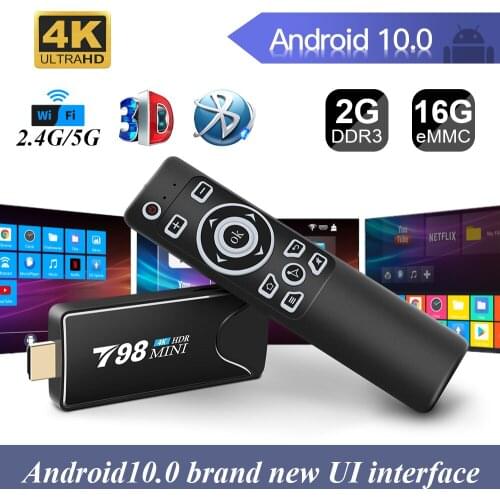 TV stick T98mini TV box Android 10 2GB 16GB 2.4/5G WIFI BT4.2 RK3318 Quad-Core smart tv box media player TV Stick 4k