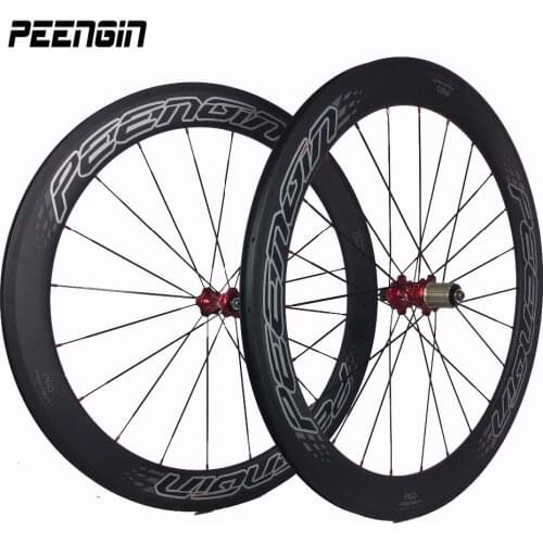 Carbon wheelset tubular/clincher/tubeless 60mm 700C road bike wheel UD/3K 25mm U shape senior engineer designed PEENGIN P60 logo