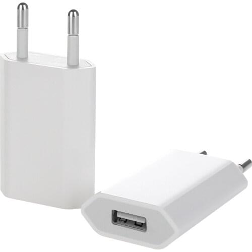 High Quality European EU Plug 1A USB AC Travel Wall Charging Charger Power Adapter for Apple IPhone X 8 7 6 6S Plus 5 5S 4 4G 4S